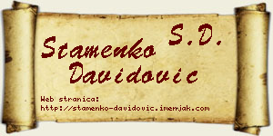 Stamenko Davidović vizit kartica